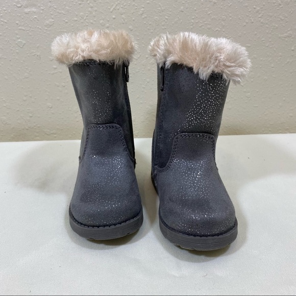 Cat & Jack Other - Cat and Jack girls Boots size 9 gray glittery boots  faux suede, NWOT Wi…